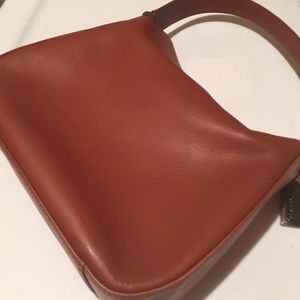 Orange Red Leather Coach Purse